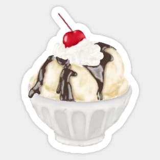 Hot Fudge Sundae Bowl Sticker